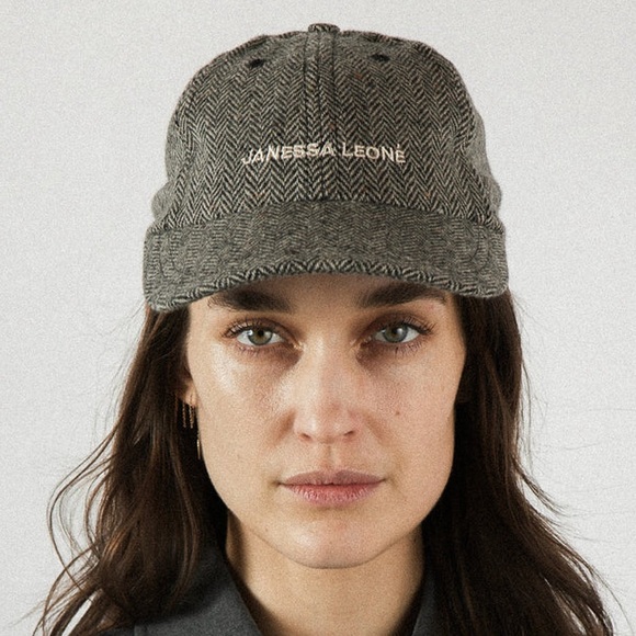 Janessa Leone Charcoal Herringbone Hat - Picture 2 of 7